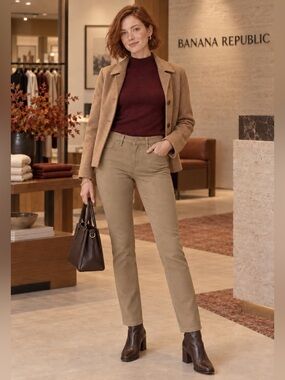 Banana Republic Sloan Fit Ankle Pants Tan 4S Short NWT